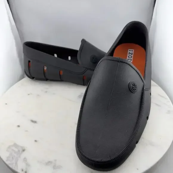 IZOD Mens Size 11 Black Slip On Loafers Water Shoes Comfort Driving  Moccasins